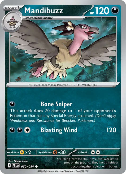 Mandibuzz Normal 050/84 Pitch Black Pokémon Card
