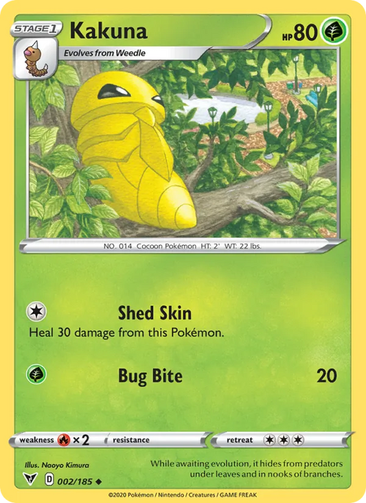 Kakuna Reverse Holo 002/185 Vivid Voltage Pokémon Card