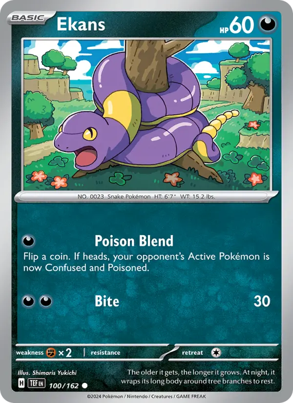 Ekans Reverse Holo 100/162 Temporal Forces Pokémon Card