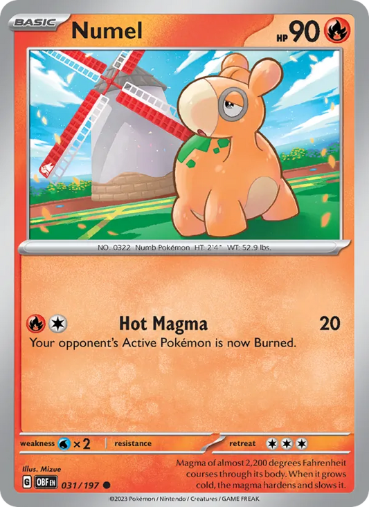 Numel Normal 031/197 Obsidian Flames Pokémon Card