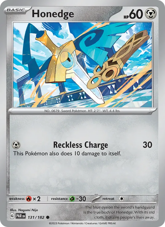 Honedge Normal 131/182 Paradox Rift Pokémon Card