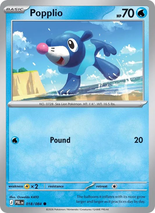 Popplio Normal 018/84 Pitch Black Pokémon Card