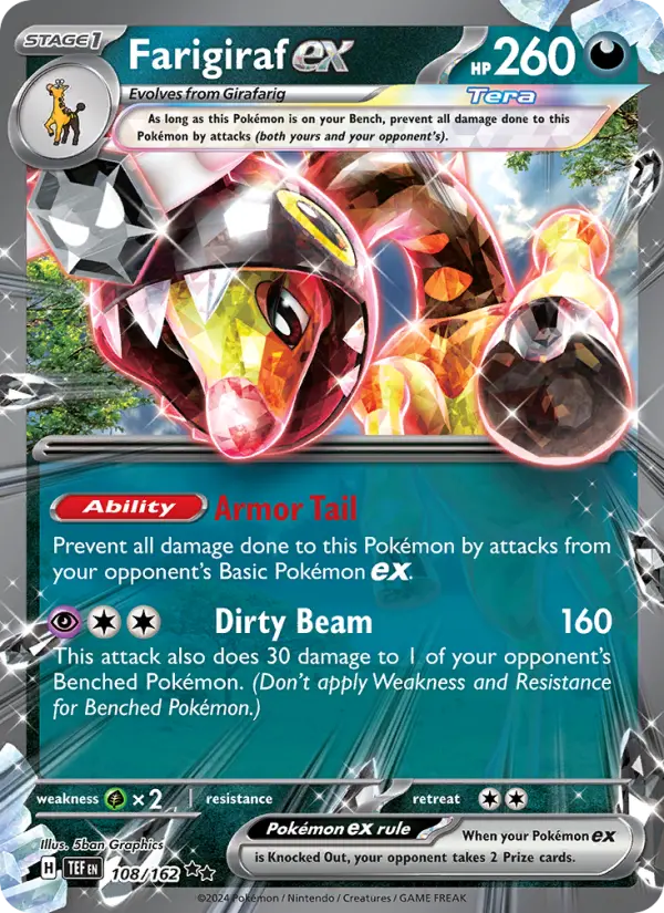 Farigiraf ex Holo 108/162 Temporal Forces Pokémon Card