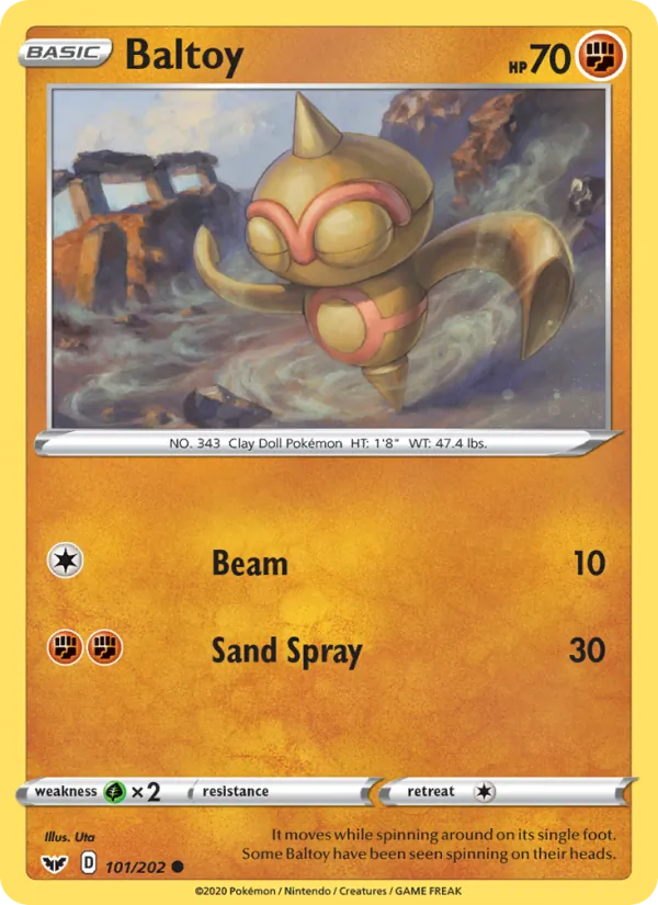 Baltoy Reverse Holo 101/202 Sword & Shield Pokémon Card