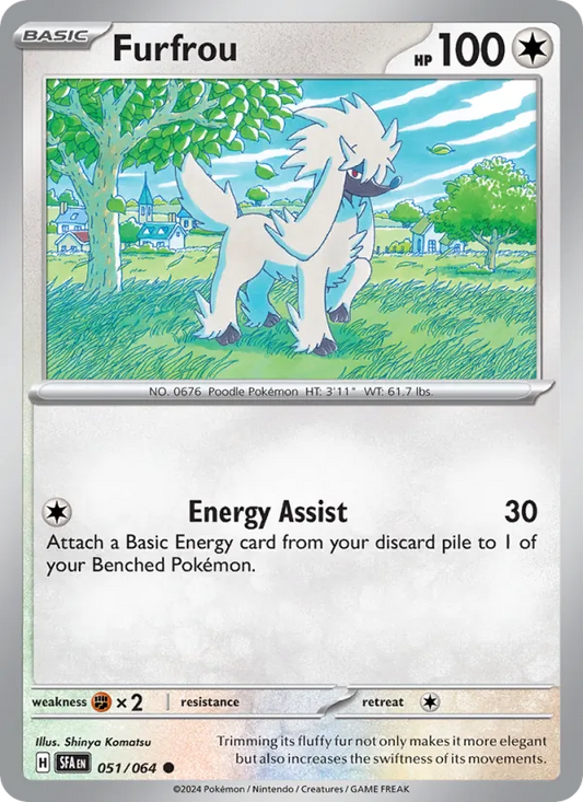 Furfrou Normal 051/64 Shrouded Fable Pokémon Card