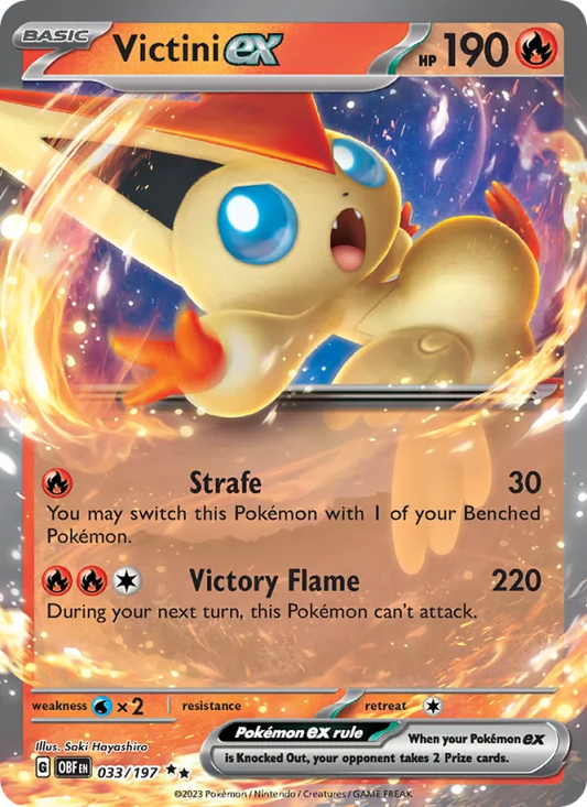 Victini ex Holo 033/197 Obsidian Flames Pokémon Card