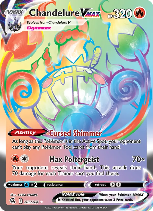 Chandelure VMAX Holo 265/264 Fusion Strike Pokémon Card