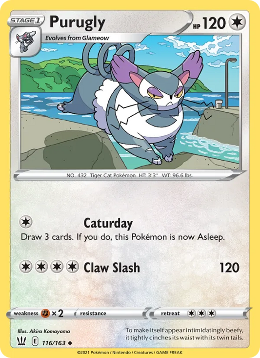 Purugly Normal 116/163 Battle Styles Pokémon Card