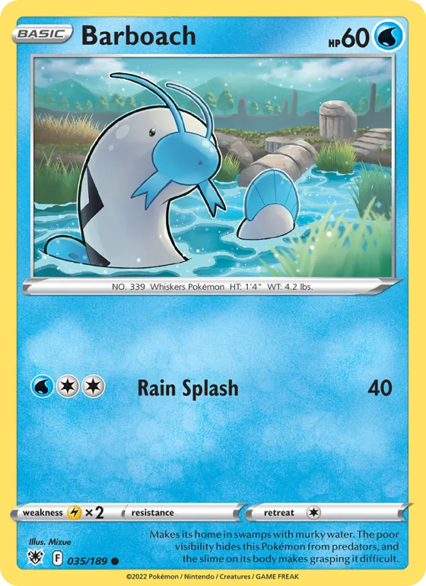 Barboach Reverse Holo 035/189 Astral Radiance Pokémon Card