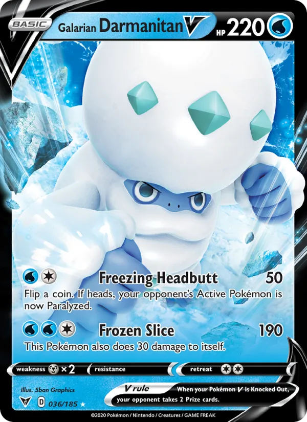 Galarian Darmanitan V Holo 036/185 Vivid Voltage Pokémon Card