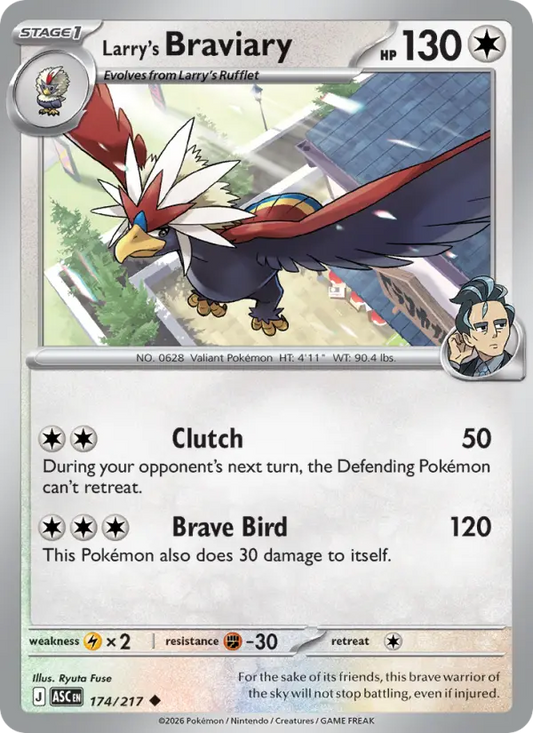 Larry's Braviary Reverse Holo 174/217 Ascended Heroes Pokémon Card