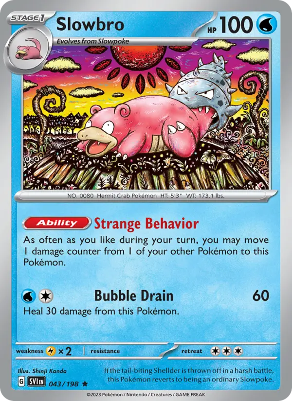 Slowbro Reverse Holo 043/198 Scarlet & Violet Pokémon Card