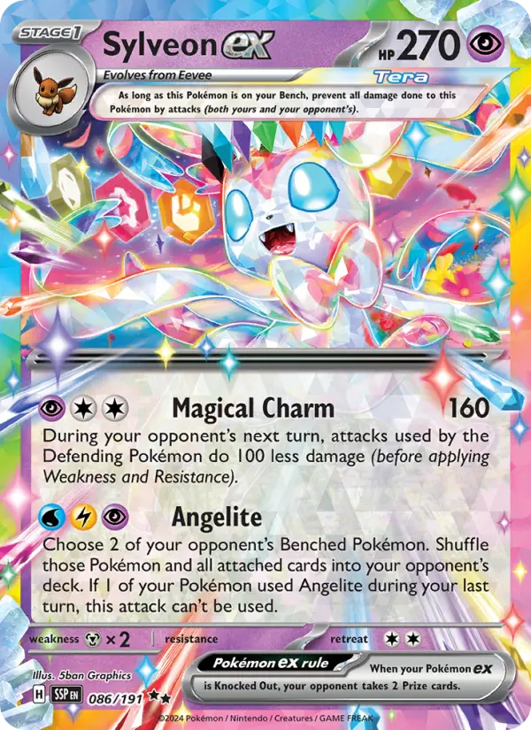 Sylveon ex Holo 086/191 Surging Sparks Pokémon Card