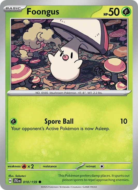 Foongus Normal 010/159 Journey Together Pokémon Card
