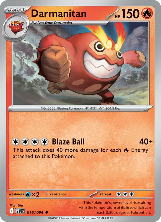 Darmanitan Normal 016/94 Phantasmal Flames Pokémon Card