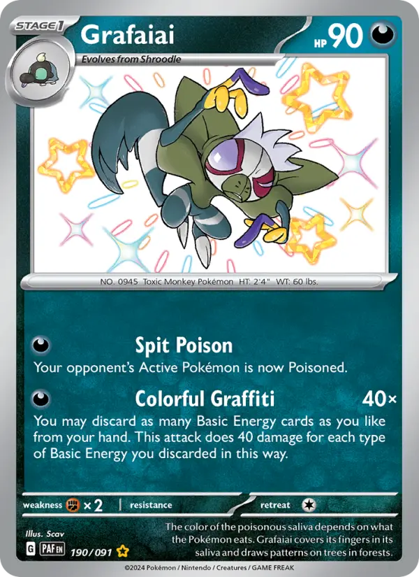 Grafaiai Holo 190/91 Paldean Fates Pokémon Card