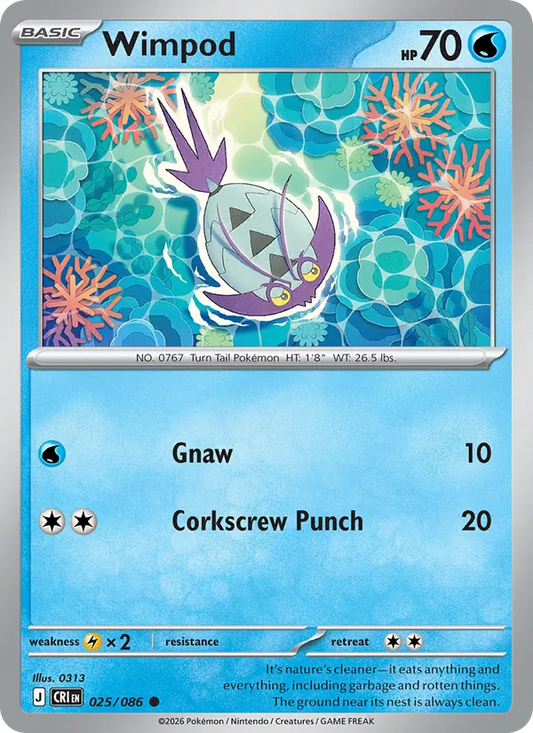 Wimpod Normal 025/86 Chaos Rising Pokémon Card