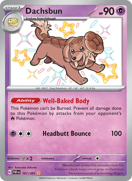 Dachsbun Holo 161/91 Paldean Fates Pokémon Card