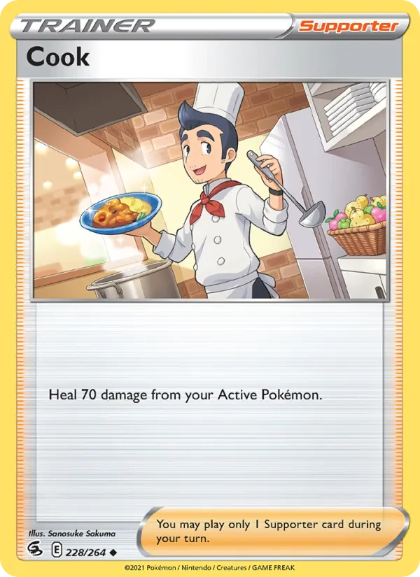 Cook Reverse Holo 228/264 Fusion Strike Pokémon Card