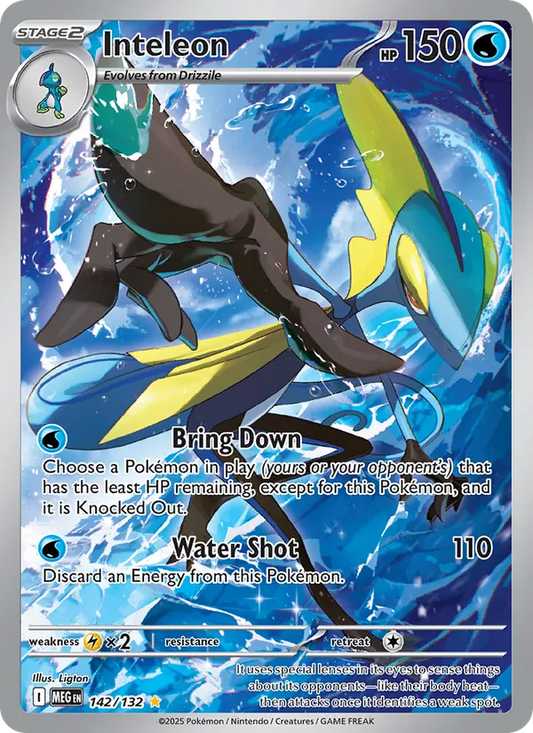 Inteleon Holo 142/132 Mega Evolution Pokémon Card