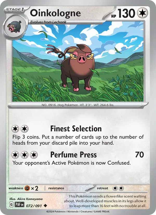 Oinkologne Reverse Holo 072/91 Paldean Fates Pokémon Card