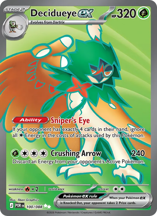 Decidueye ex Holo 100/88 Perfect Order Pokémon Card