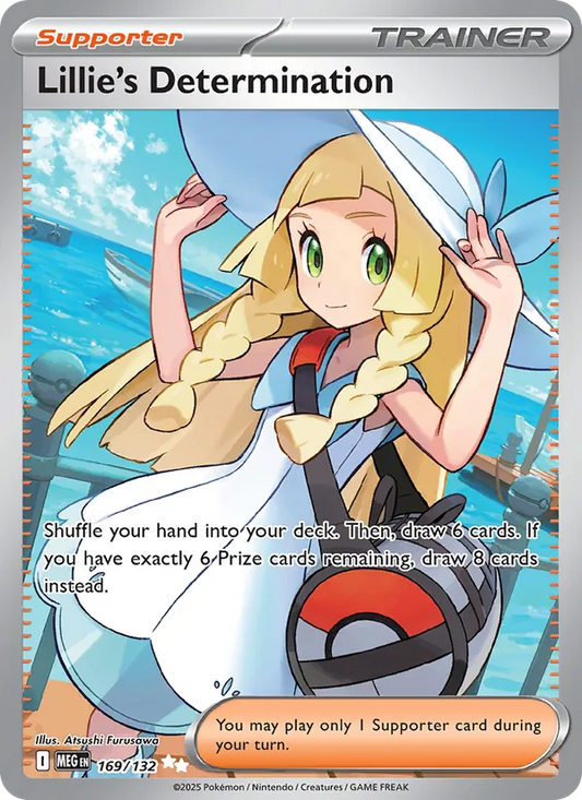 Lillie's Determination Holo 169/132 Mega Evolution Pokémon Card