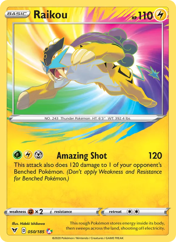 Raikou Holo 050/185 Vivid Voltage Pokémon Card
