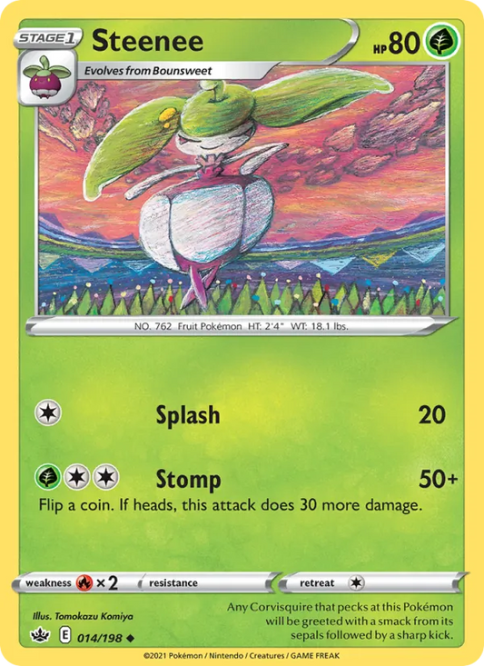 Steenee Reverse Holo 014/198 Chilling Reign Pokémon Card