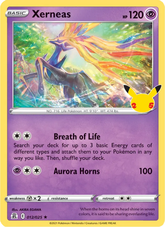 Xerneas Holo 012/25 Celebrations Pokémon Card