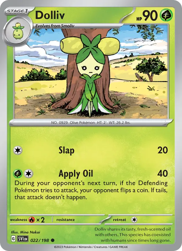 Dolliv Non-Foil 022/198 Scarlet & Violet Pokémon Card