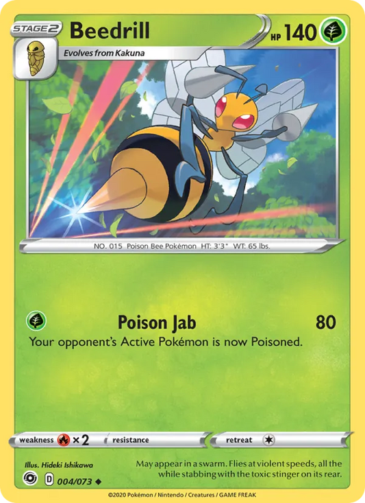 Beedrill Normal 004/73 Champion's Path Pokémon Card