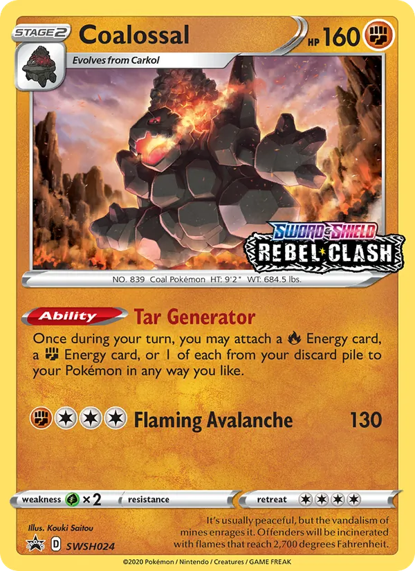 Coalossal Holo WH024/307 SWSH Black Star Promos Pokémon Card