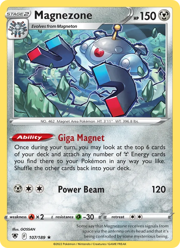 Magnezone Reverse Holo 107/189 Astral Radiance Pokémon Card