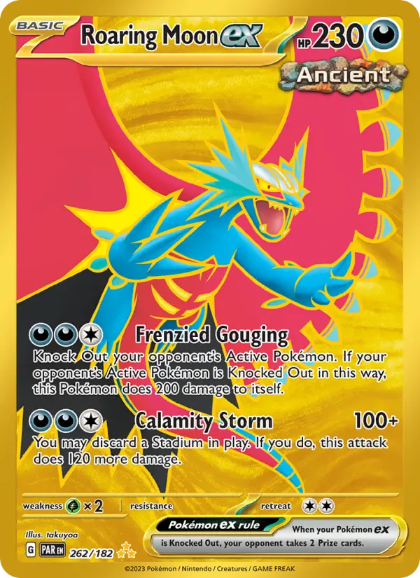 Roaring Moon ex Holo 262/182 Paradox Rift Pokémon Card