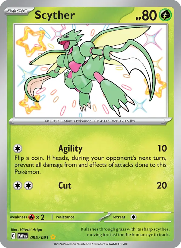 Scyther Holo 095/91 Paldean Fates Pokémon Card