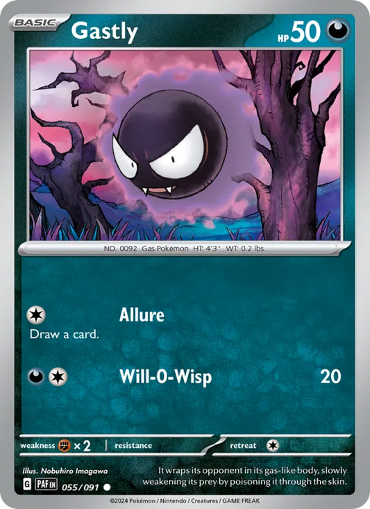 Gastly Normal 055/91 Paldean Fates Pokémon Card