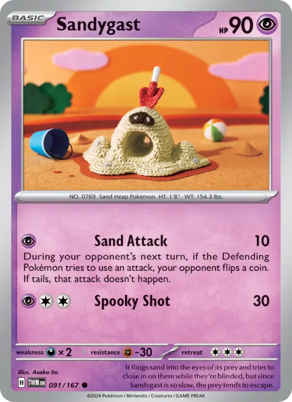 Sandygast Reverse Holo 091/167 Twilight Masquerade Pokémon Card