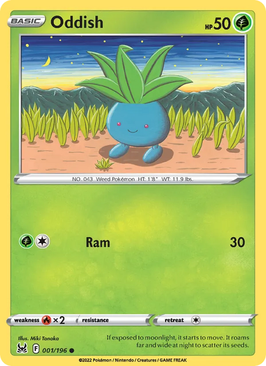 Oddish Normal 001/196 Lost Origin Pokémon Card