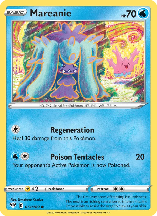 Mareanie Reverse Holo 051/189 Darkness Ablaze Pokémon Card