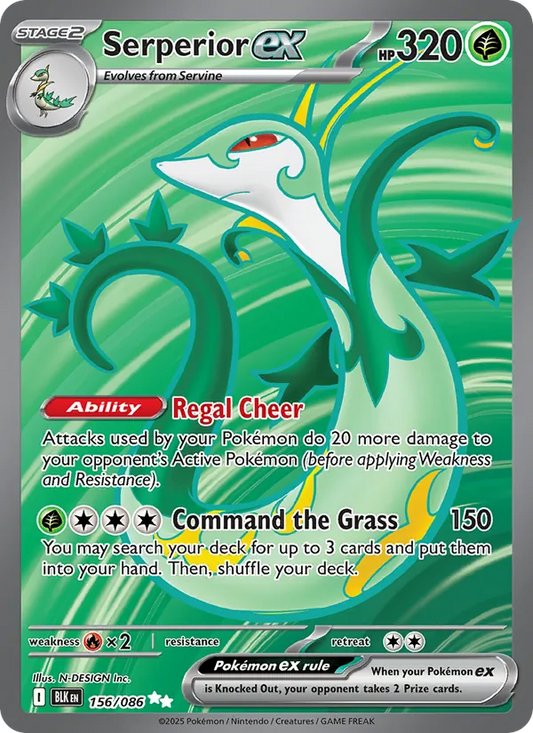 Serperior ex Holo 156/86 Black Bolt Pokémon Card