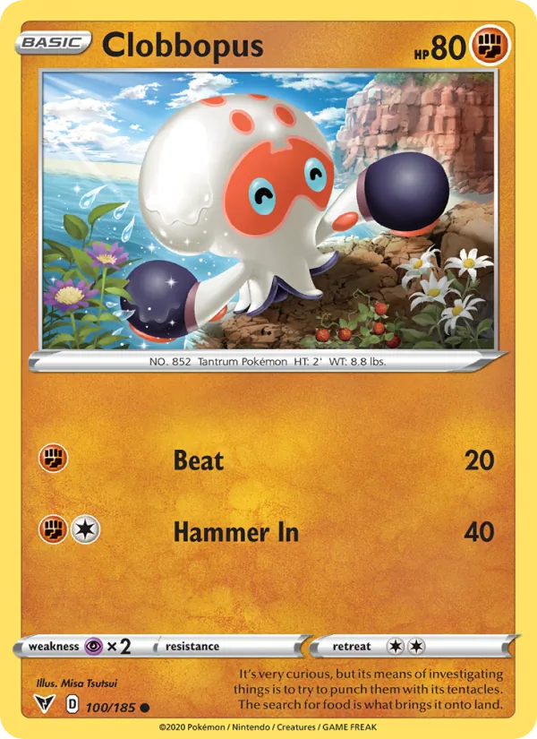 Clobbopus Reverse Holo 100/185 Vivid Voltage Pokémon Card