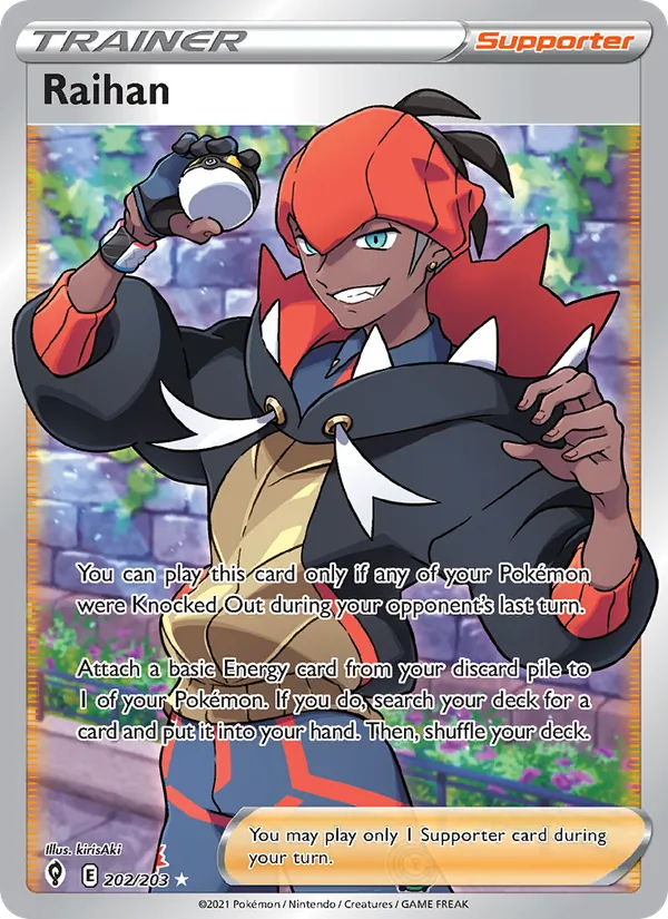 Raihan Holo 202/203 Evolving Skies Pokémon Card