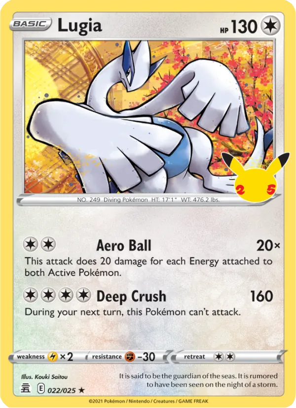 Lugia Holo 022/25 Celebrations Pokémon Card
