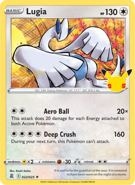 Lugia Holo 022/25 Celebrations Pokémon Card