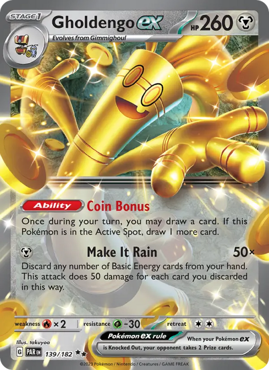 Gholdengo ex Holo 139/182 Paradox Rift Pokémon Card