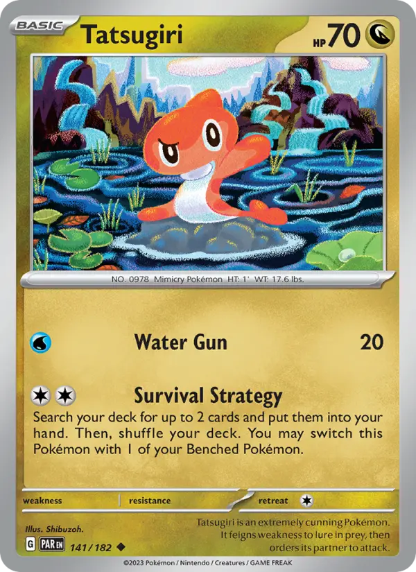 Tatsugiri Reverse Holo 141/182 Paradox Rift Pokémon Card