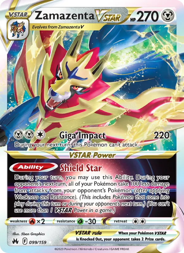 Zamazenta VSTAR Holo 099/159 Crown Zenith Pokémon Card