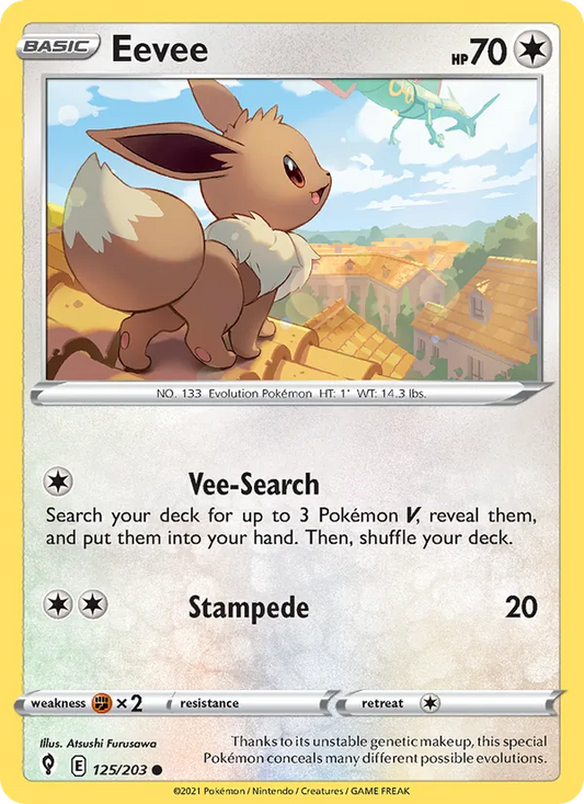 Eevee Reverse Holo 125/203 Evolving Skies Pokémon Card