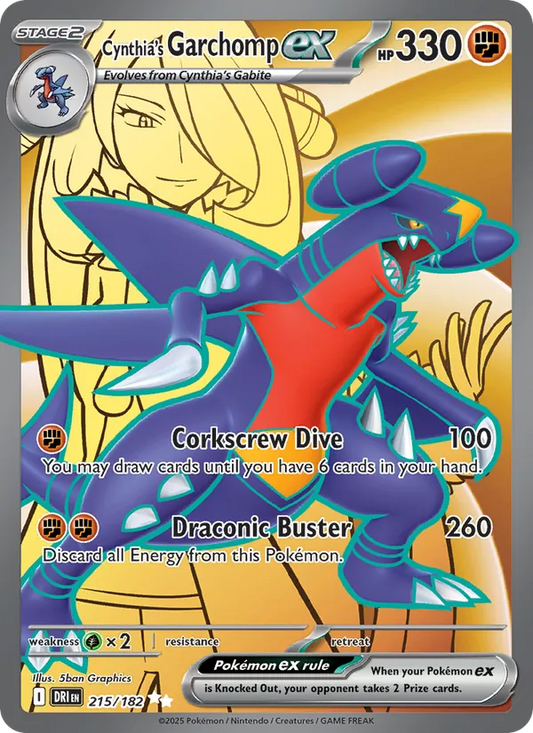 Cynthia's Garchomp ex Holo 215/182 Destined Rivals Pokémon Card
